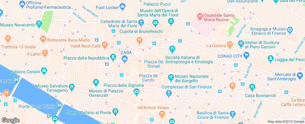 Отель Albergo Firenze на карте Италии