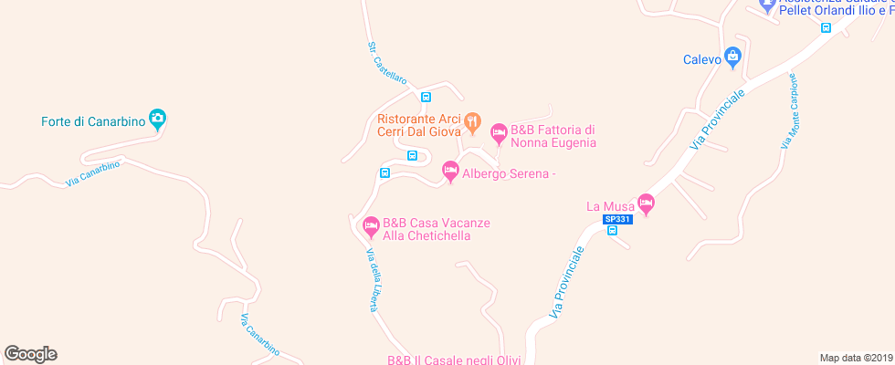 Отель Albergo Serena на карте Италии