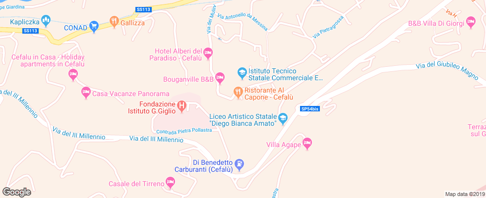 Отель Alberi Del Paradiso на карте Италии