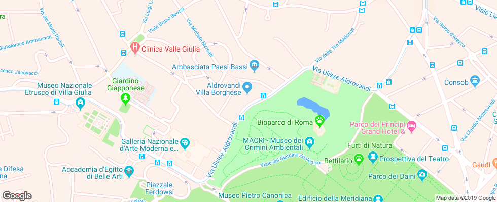 Отель Aldrovandi Villa Borghese на карте Италии