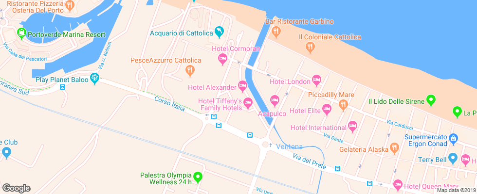 Отель Alexander Hotel Cattolica на карте Италии