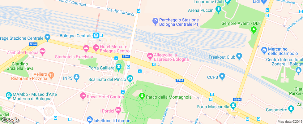 Отель Allegroitalia Espresso Bologna на карте Италии