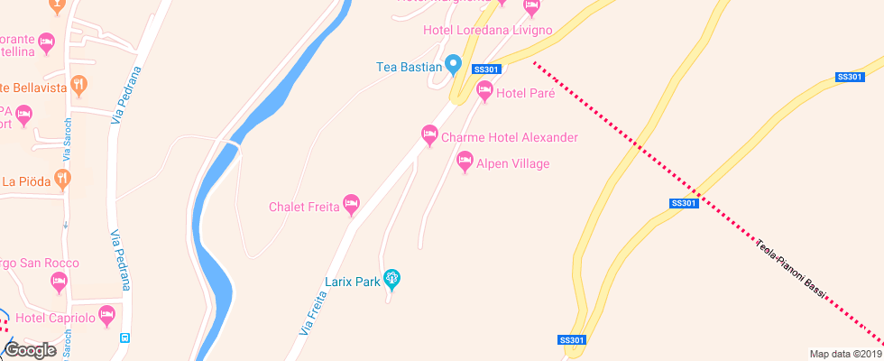 Отель Alpen Village на карте Италии