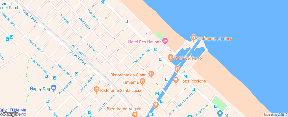 Отель Amalfi Riccione на карте Италии