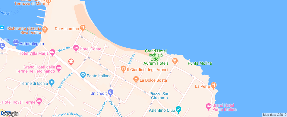 Отель Ambasciatori Ischia на карте Италии