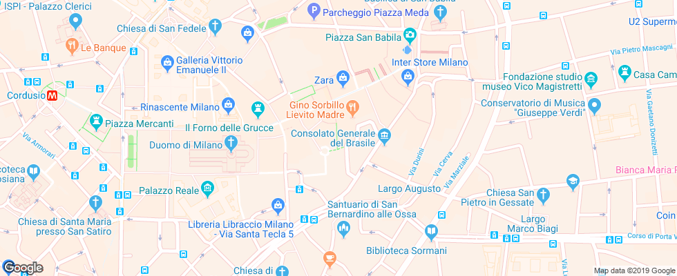 Отель Ambasciatori Milan на карте Италии