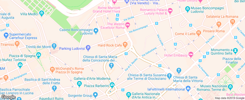 Отель Ambasciatori Palace Rome на карте Италии