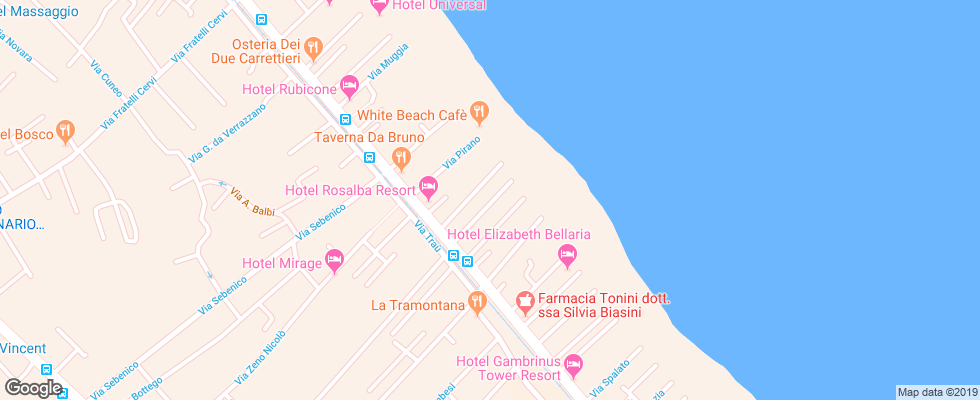 Отель Ancora Bellaria на карте Италии