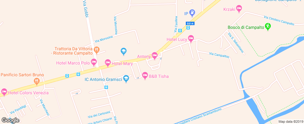Отель Antony на карте Италии