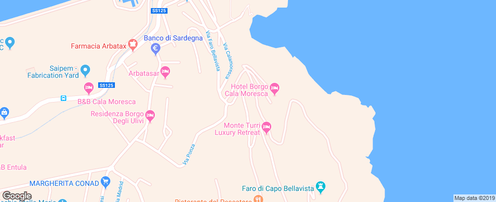 Отель Arbatax Park Resort - Monte Turri на карте Италии