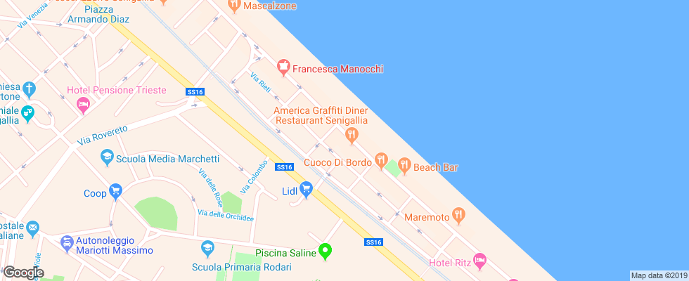 Отель Argentina Senigallia на карте Италии