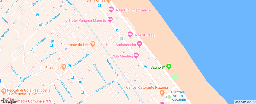 Отель Ariminum на карте Италии