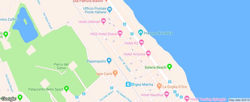 Отель Aris Bellaria на карте Италии