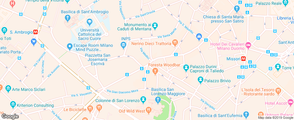 Отель Ariston Milan на карте Италии