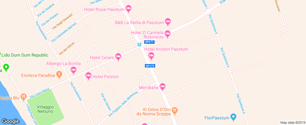 Отель Ariston Paestum на карте Италии
