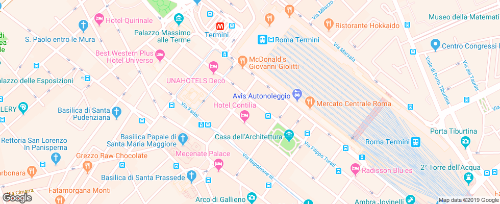 Отель Ariston Rome на карте Италии