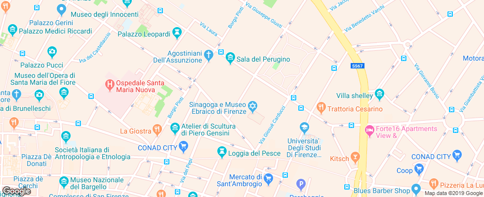 Отель Arizona Florenze на карте Италии