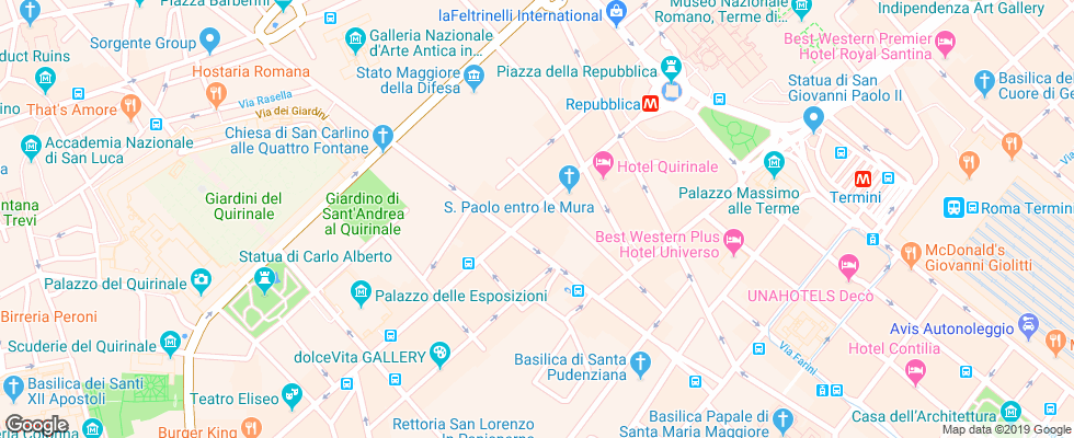 Отель Artemide на карте Италии