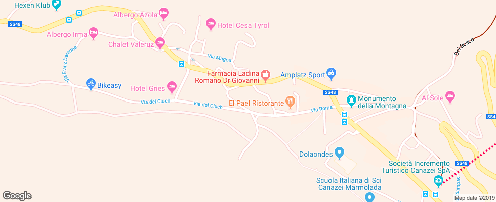 Отель Astoria Canazei на карте Италии