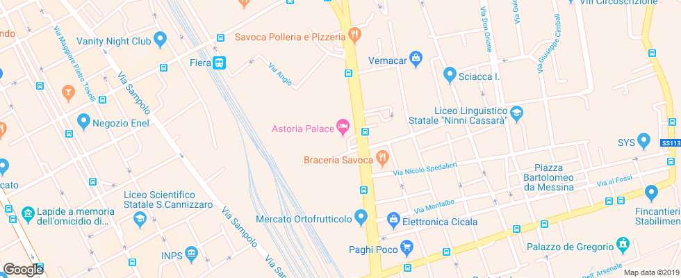 Отель Astoria Palace Palermo на карте Италии