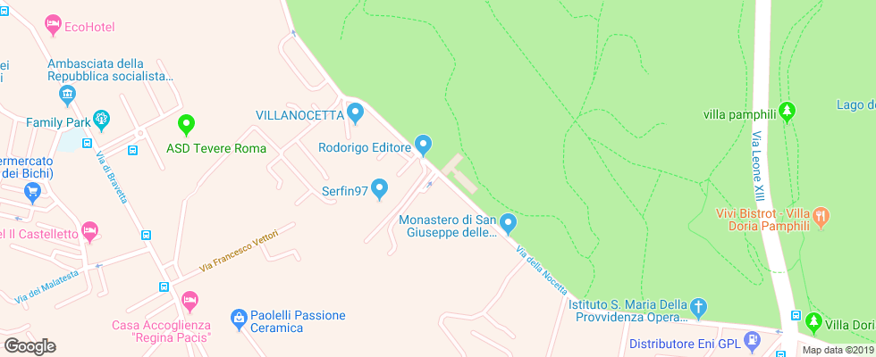 Отель Atahotel Villa Pamphili на карте Италии