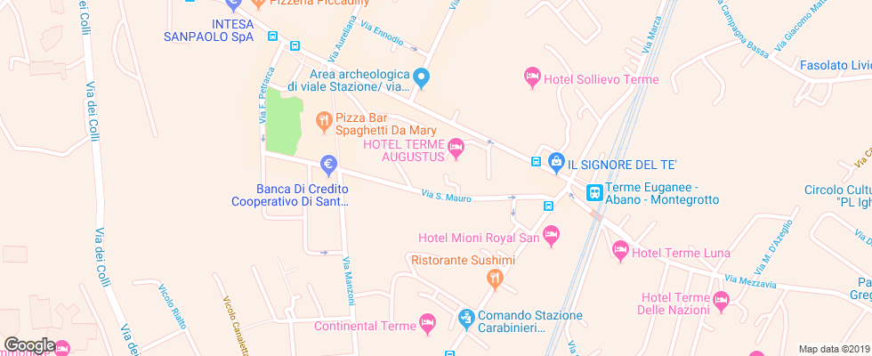 Отель Augustus Montegrotto Terme на карте Италии