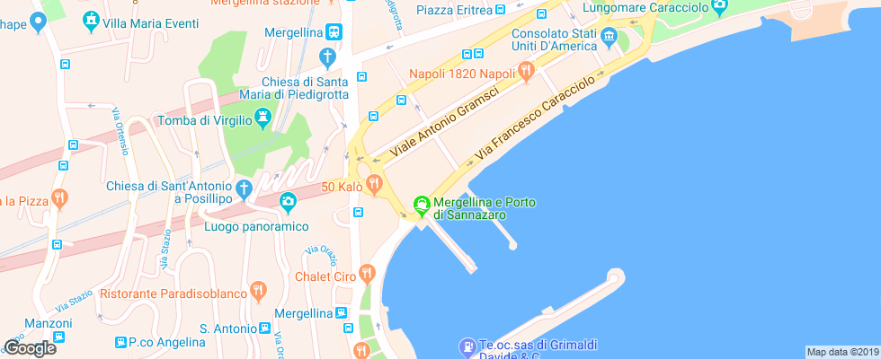 Отель Ausonia Naples на карте Италии