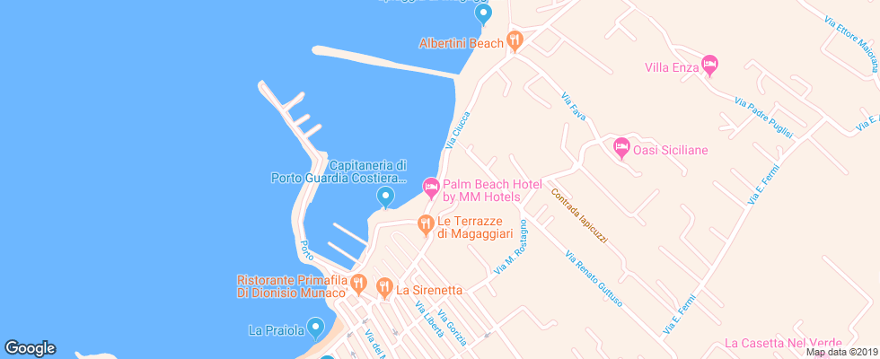 Отель Azzolini Palm Beach на карте Италии