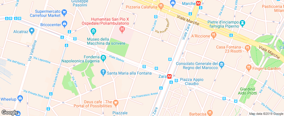 Отель B&b Hotel Milano на карте Италии