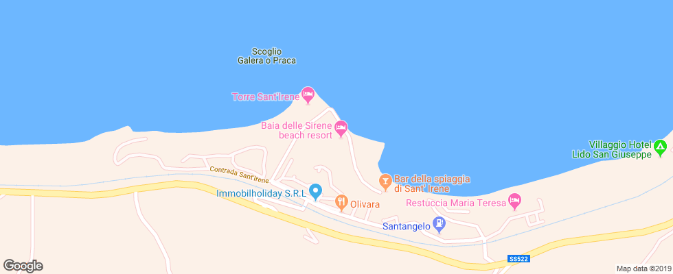 Отель Baia Delle Sirene Beach Resort на карте Италии