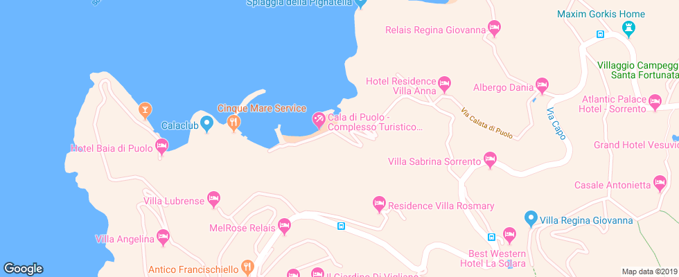 Отель Baia Di Puolo Massa Lubrense на карте Италии