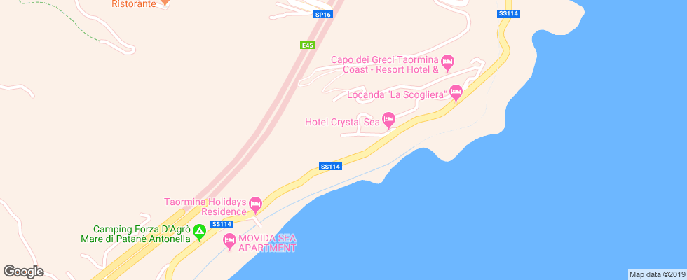 Отель Baia Taormina Grand Palace Hotel & Spa на карте Италии