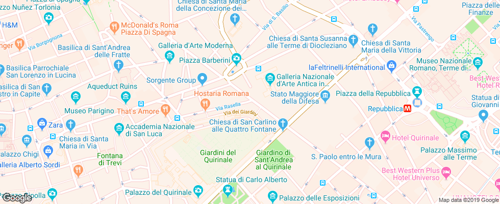 Отель Barberini на карте Италии