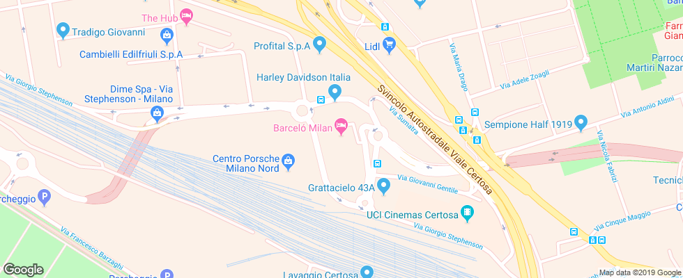 Отель Barcelo Milan на карте Италии