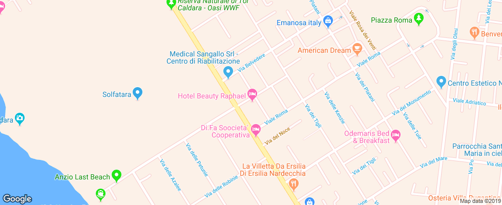 Отель Beauty Raphael на карте Италии