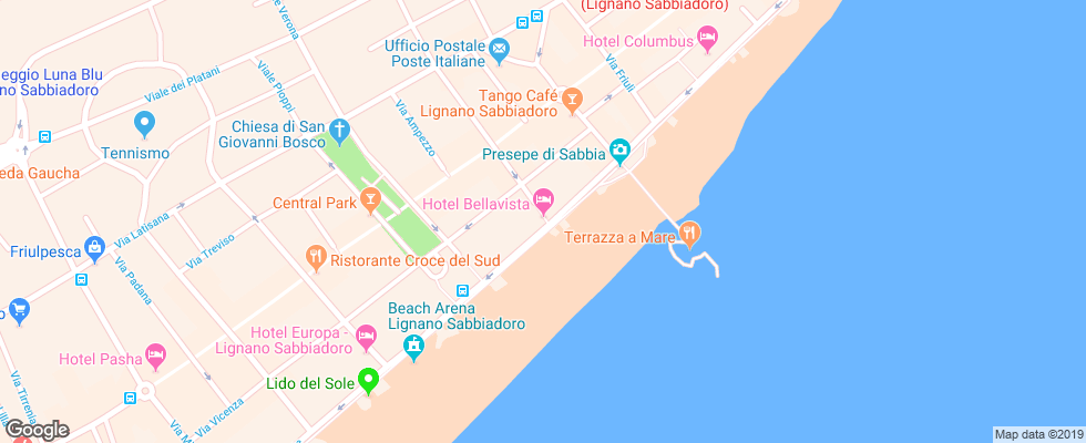 Отель Bellavista Lignano на карте Италии