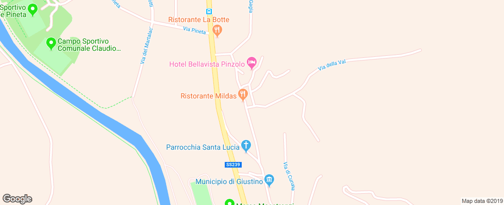 Отель Bellavista Pinzolo на карте Италии
