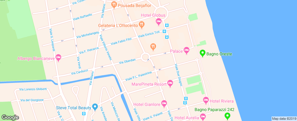 Отель Belvedere Milano Maritima на карте Италии
