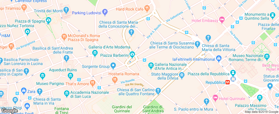 Отель Bernini Bristol на карте Италии