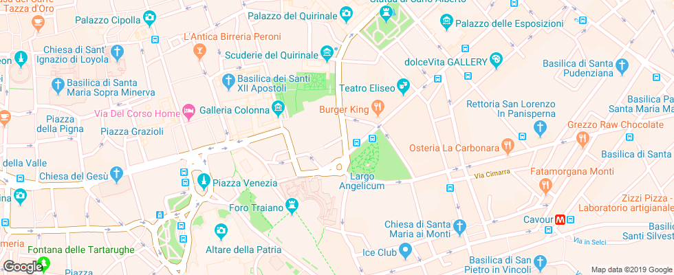 Отель Bolivar Rome на карте Италии