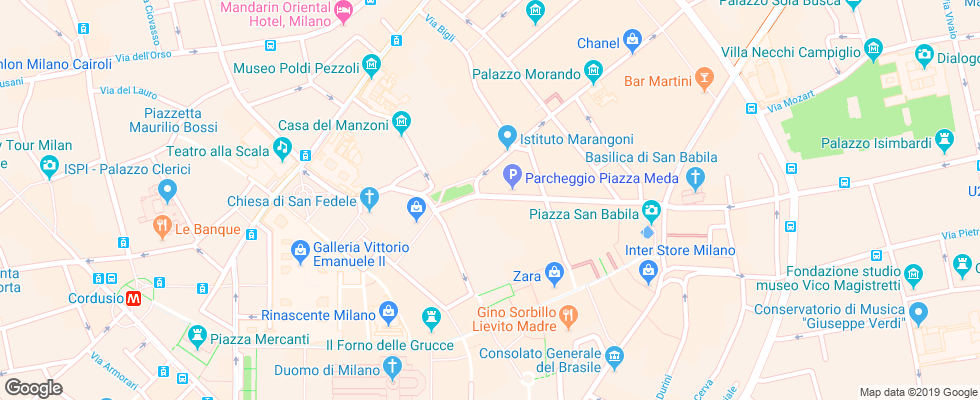 Отель Boscolo Exedra Milano на карте Италии