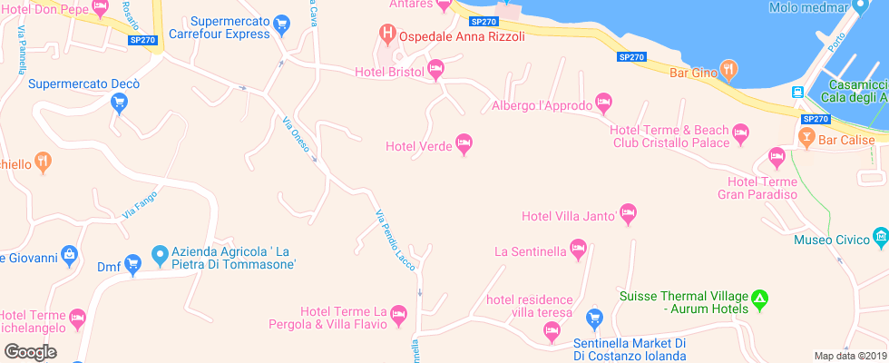 Отель Bristol Hotel Di Lacco Ameno на карте Италии