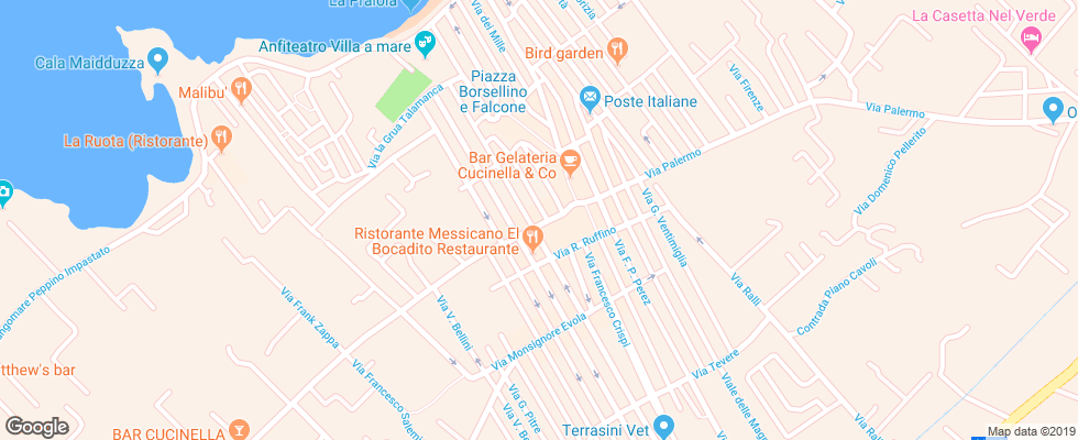 Отель Cala Rossa на карте Италии
