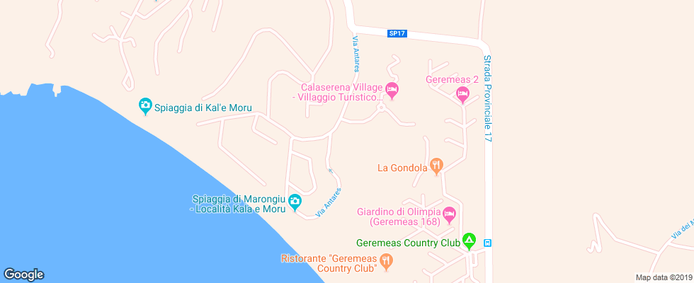 Отель Calaserena Village на карте Италии
