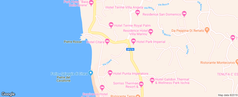 Отель Capizzo Forio на карте Италии