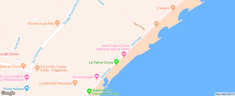 Отель Capo Circeo на карте Италии