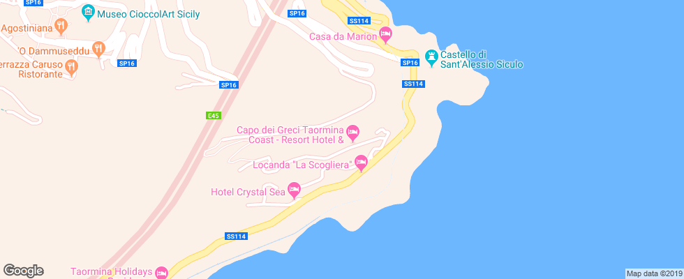 Отель Capo Dei Greci на карте Италии