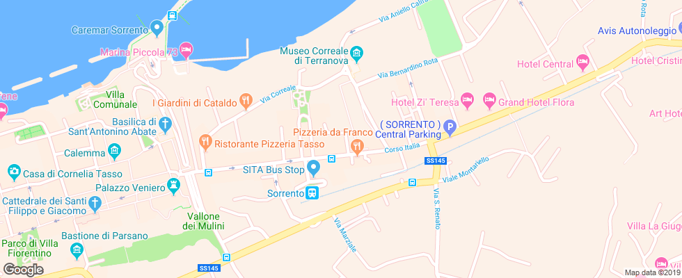 Отель Capri Sorrento на карте Италии