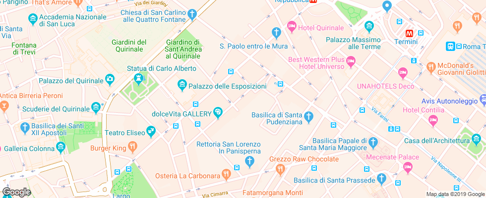 Отель Caravaggio Roma на карте Италии