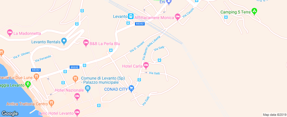Отель Carla на карте Италии